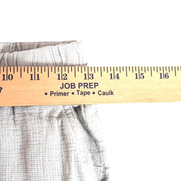 Madewell Textured Linen Blend Pants Greige Elastic Waist Wide Leg Fits S - Picture 5 of 9